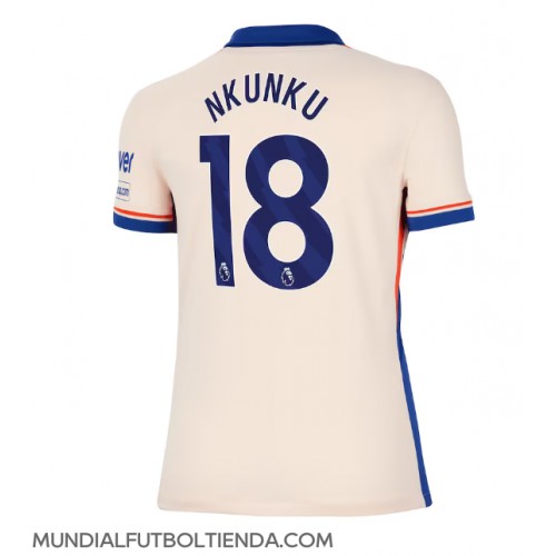 Camiseta Chelsea Christopher Nkunku #18 Segunda Equipación Replica 2024-25 para mujer mangas cortas